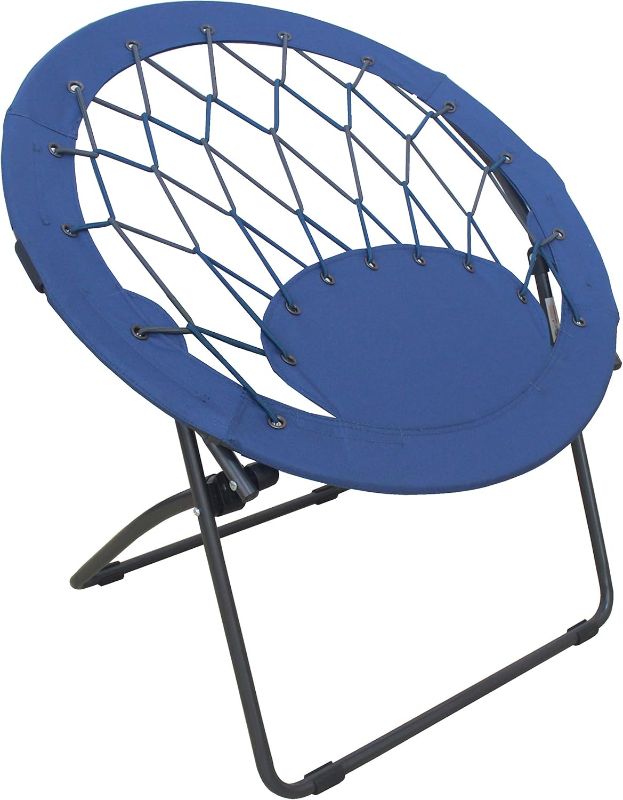 Photo 1 of **COLOR IS BLACK** Comfortable Bungee Portable Folding Durable Metal Frame Dish Chair, Perfect for Gaming, Reading, Dorm Rooms, and Bed Rooms, Black (Pack of 1