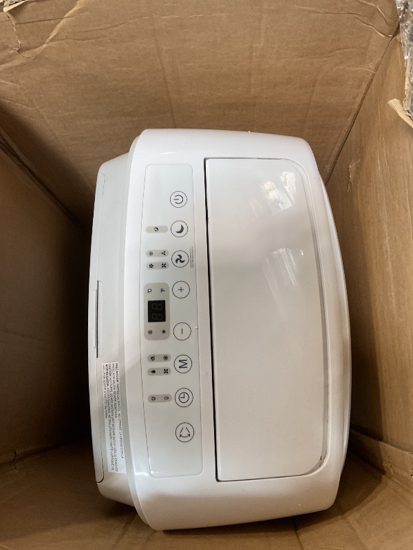 Photo 1 of *** USED/MINOR DAMAGE/MISSING PARTS***Amazon Basics 4-In-1 Portable Air Conditioner with Remote, Timer, Sleep Mode, Auto Swing, Cool/Heat/Dry/Fan-Only Functions, 13500 BTU (ASHRAE), Cools Up to 550 Sqf, Energy Saving, White