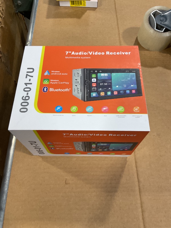 Photo 1 of Double Din Car Stereo with Wireless Apple CarPlay & Android Auto 7" IPS Screen, Car Play Radio Audio, 240W, Bluetooth, AHD Backup Camera, USB-C Fast Charging, 16-Band EQ, SWC, MirrorLink