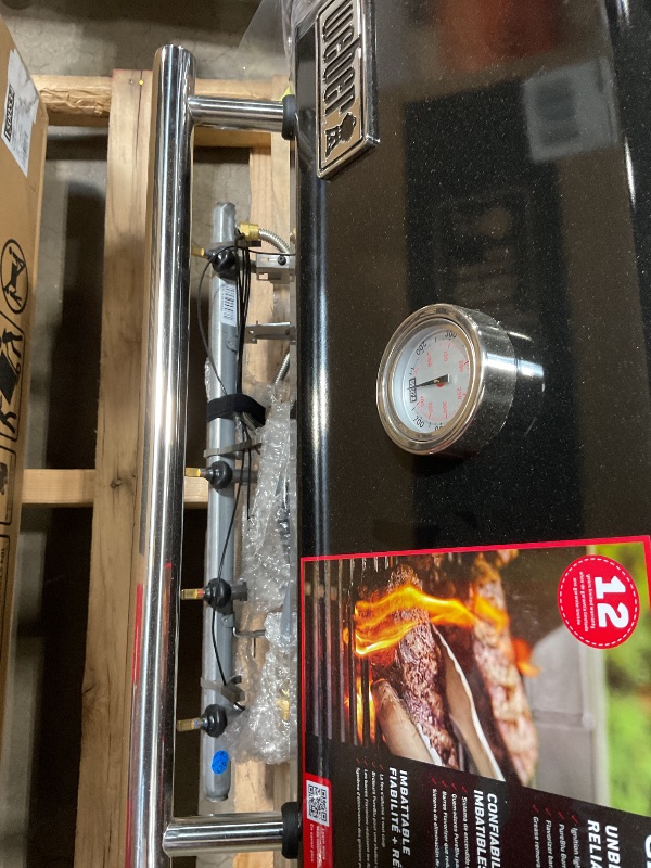 Photo 1 of *** MINOR DAMAGE/UNKNOWN, MISSING PARTS OR HARDWARE***Weber Genesis E-325 Natural Gas Grill for Outdoor Cooking, 3 Burners, Black – Porcelain-Enameled, Cast-Iron Grates, PureBlu Burners & Sear Zone