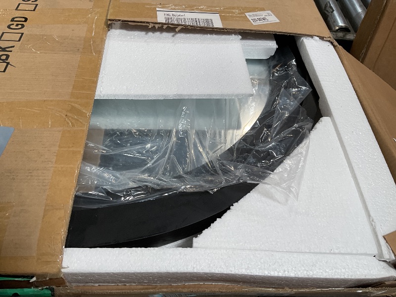 Photo 1 of **HAS SCRATCHES & FRAME DAMAGE (BROKEN) TO TOP OF FRAME*** WISSMIELS 30"x71" Full Length Mirror Solid Wood Frame, Arched Floor Mirror Full Length with Stand, Room Decor Big Full Body Mirror with HD Tempered Glass for Bedroom, Living Room, Black