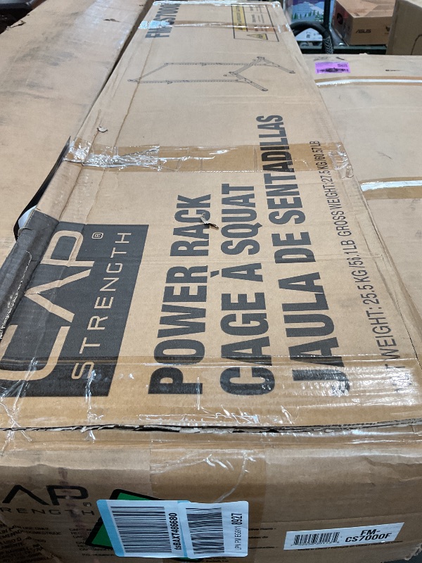 Photo 1 of CAP Barbell Power Rack with Pull Up Bar & Attachments - Squat Rack & Strength Training Power Cage for Home Gym - Carbon