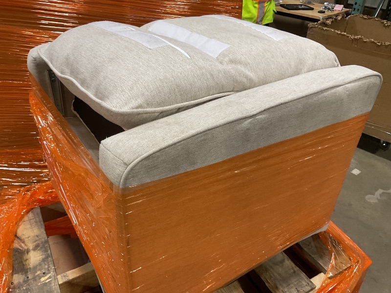 Photo 1 of *** USED/MINOR DAMAGE – DIRTY FROM TRANSPORT***Davinci Gabby Pillowback Swivel Glider in Beach, Greenguard Gold & CertiPUR-US Certified