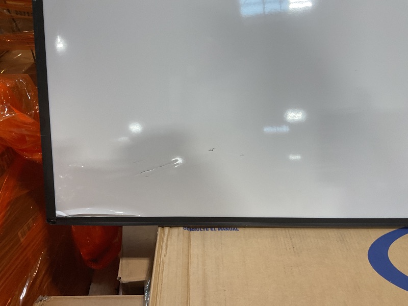 Photo 1 of *** MAJOR DAMAGE ***VIZ-PRO Magnetic Dry Erase White Board, 96 X 48 Inches, Black Aluminium Frame