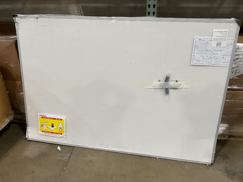 Photo 1 of *** MAJOR DAMAGE***VIZ-PRO Large Cork Bulletin Board, 72 X 48 Inches, Wall-Mounted Corkboard with Silver Aluminium Frame for School, Office, and Home 6' X 4'