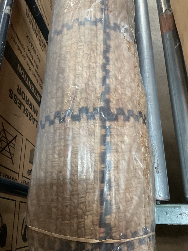 Photo 1 of *** MINOR DAMAGE – DIRTY FROM TRANSPORT**Loloi Chris Loves Julia Fletcher Collection FLE-01 Natural/Black 7'-9" x 9'-9", .37" Pile Height, Area Rug