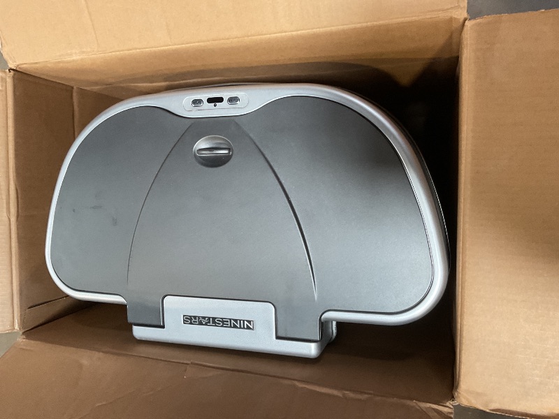 Photo 1 of ***FOR PARTS/ HEAVILY DAMAGED*** Ninestars DZT-70-11R Automatic Touchless Motion Sensor Semi-Round Trash Can/Recycler, 18.5 Gal. 70 L., Stainless Steel