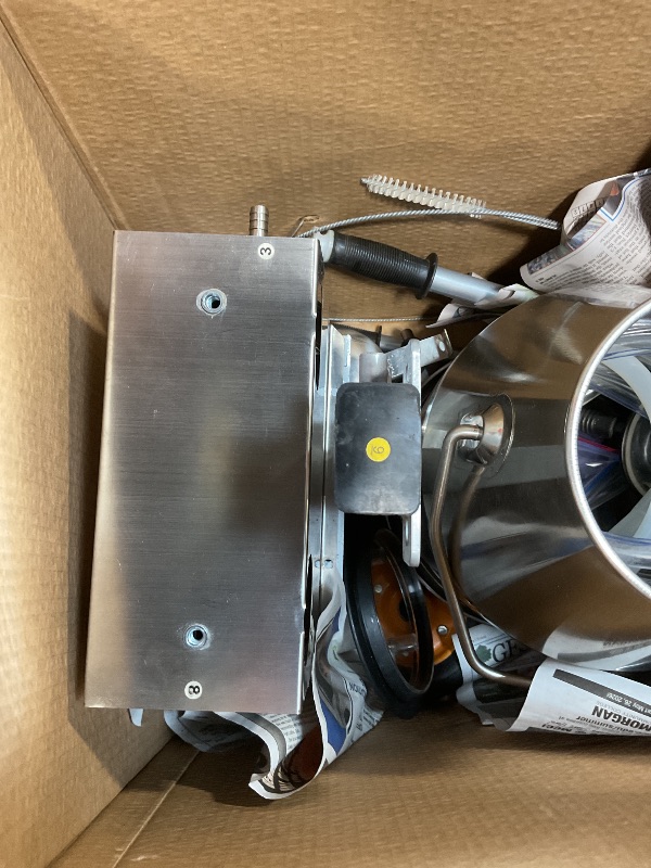 Photo 1 of *** USED/MINOR DAMAGE/MISSING PARTS UNKNOWN***VEVOR Electric Cow Milking Machine, 6.6 Gal / 25 L 304 Stainless Steel Bucket, Food-Grade Teat Cups and Silicone Hose, Strong Suction, Vacuum Pulsation, Electric Milker Machine with Wheels for Cow
