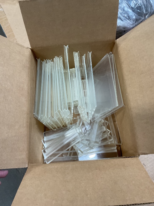 Photo 1 of **25 stands**DunGu Acrylic Sign Holder 5 x 7, 10 Pack Clear Table Menu Vertical Display Stand Desktop Display Double Sided Stand Paper Holder Table Sign Suitable for Restaurants Office Store Show Fair