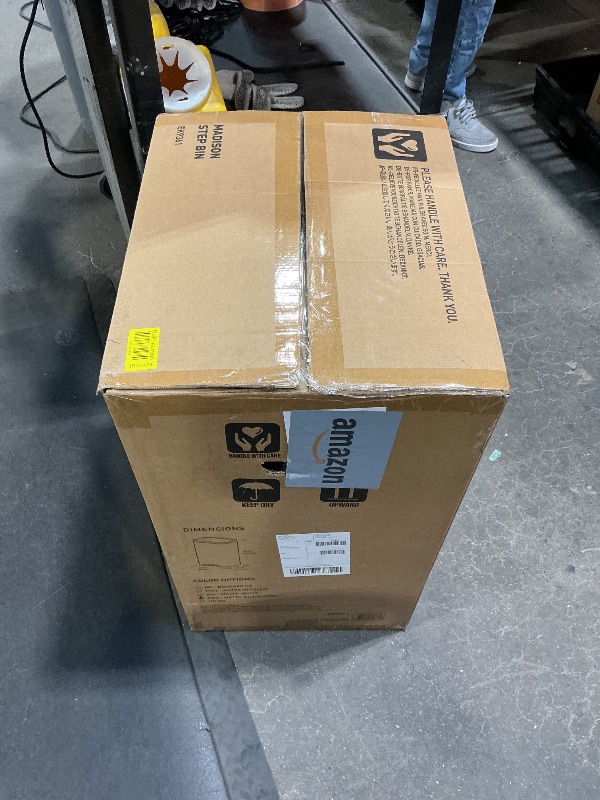 Photo 1 of **FOR PARTS/ DAMAGED(DENTED)/MISSING LID*** EKO Madison Matte Black 50 Liter/13.2 Gallon Step Trash Can with Inner Liner - Fingerprint Resistant Finish