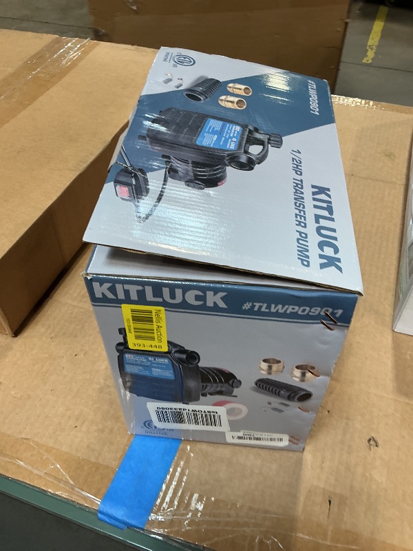Photo 1 of *FOR PARTS ONLY /NON-FUNCTIONAL** Water Transfer Pump, KITLUCK 120V 1/2 HP 1500GPH Cast Iron Portable Electric Utility Water Pump, Heavy Duty High Pressure Transfer Pump with ON/OFF Switch, Suction Strainer and Brass Connectors