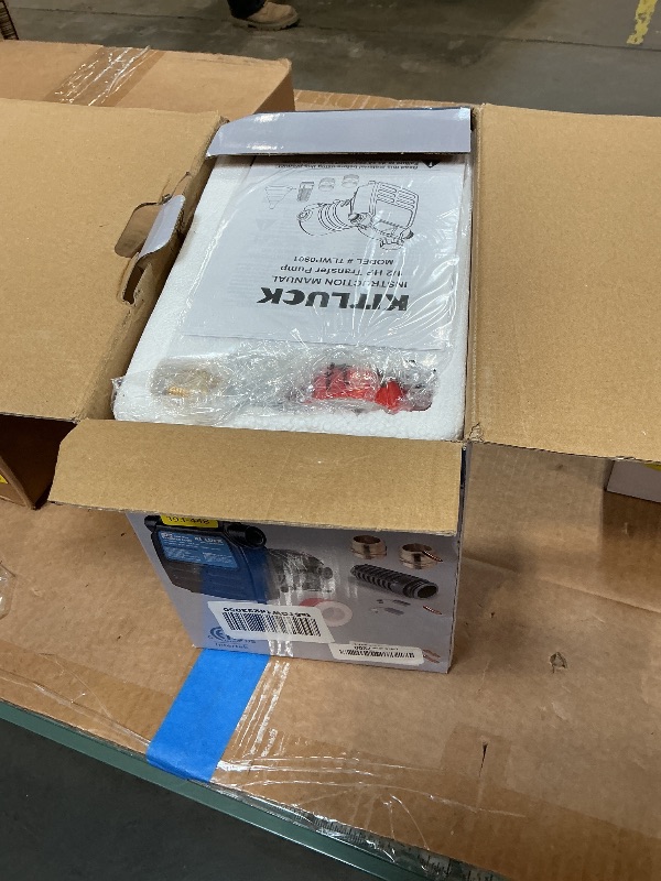 Photo 1 of *FOR PARTS ONLY /NON-FUNCTIONAL** Water Transfer Pump, KITLUCK 120V 1/2 HP 1500GPH Cast Iron Portable Electric Utility Water Pump, Heavy Duty High Pressure Transfer Pump with ON/OFF Switch, Suction Strainer and Brass Connectors