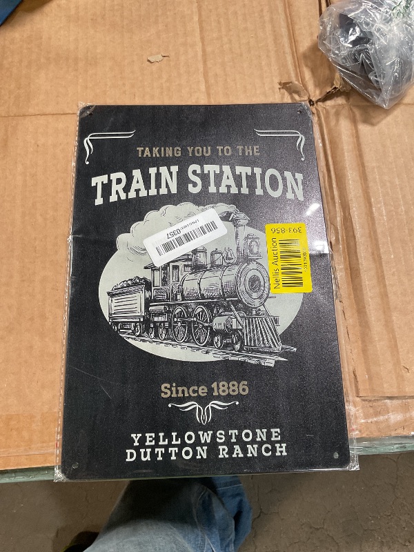 Photo 1 of *** MINOR BEND ***To the train station.Yellowstone Dutton Ranch Decor Man Cave Tin Signs 12x8