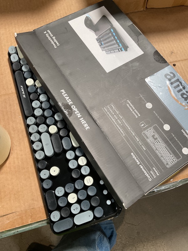 Photo 1 of ***JUST KEYBOARD AND MOUSE*** Wireless Keyboard and Mouse Backlit - Typewriter Keyboard with Magnetic Wrist Rest, Retro Round Keycaps, Light Up Letters, 2.4GHz Cordless Combo for Mac, Windows, PC, Laptop, Trueque CK24 [Upgraded]
