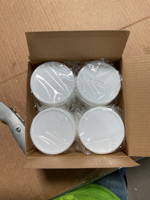 Photo 1 of 2 Dozen Regular Mouth Lids Mason Jar Lids Plastic Storage Caps for Mason Canning Jars and More, Standard, Dia 70mm, White