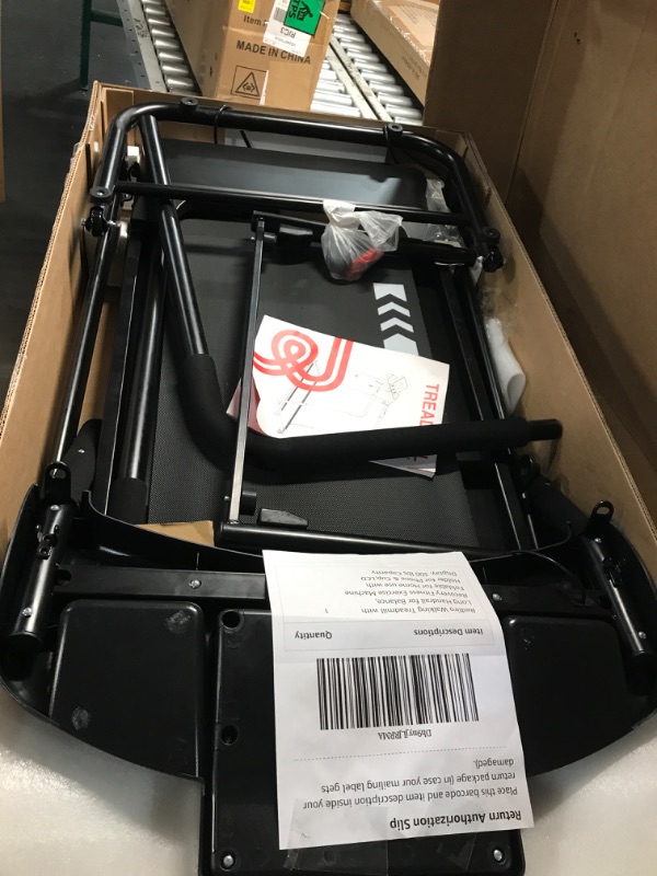 Photo 4 of ***LIGHTS UP WHEN PLUGGED IN - UNABLE TO TEST FURTHER - SEE PICTURES***
Redliro Walking Treadmill with Long Handrail for Balance, Recovery Fitness Exercise Machine Foldable for Home use with Holder for Phone & Cup,LCD Display, 300 lbs Capacity