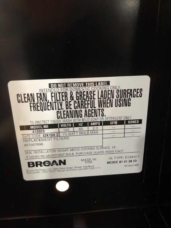 Photo 4 of Broan-NuTone 41000 Series 30 in. Ductless Under Cabinet Range Hood with Light in Black