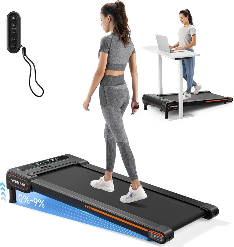 Photo 1 of **FOR PARTS ONLY**(NON REFUNDABLE)
YOSUDA Walking Pad with Auto Incline, Under Desk Treadmills with 350LBS Weight Capacity, 3-Slope Incline and Large LED Display, Black
