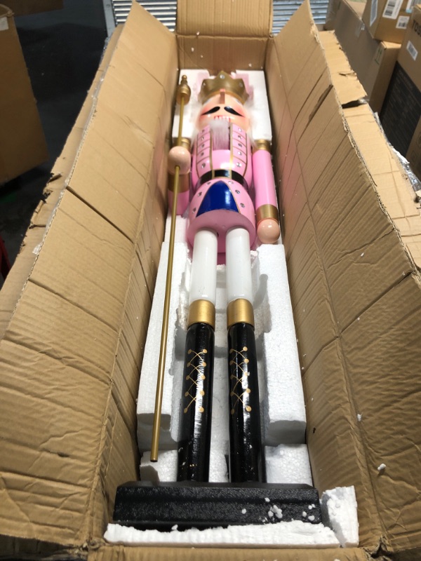 Photo 1 of Liliful 48 Inch 4 ft Tall Life Size Christmas Nutcracker King Giant Wooden Nutcracker Soldier with Golden Scepter Nutcracker Statue for Indoor Outdoor Xmas Commercial Decor (Classic King)