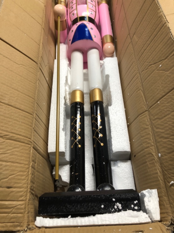 Photo 1 of Liliful 48 Inch 4 ft Tall Life Size Christmas Nutcracker King Giant Wooden Nutcracker Soldier with Golden Scepter Nutcracker Statue for Indoor Outdoor Xmas Commercial Decor (Classic King)