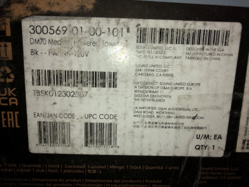Photo 1 of Definitive Technology Dymension DM70 Large Tower Speaker, with Adjustable Bipolar Arrays, 4 BDSS Mid/Bass Woofers & Tweeter, 3XR Architecture with 10" Subwoofer, Dolby Atmos/DTS:X Ready, Black
