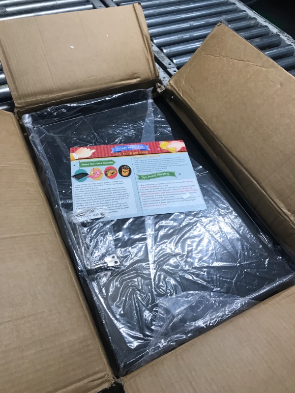 Photo 1 of Griddle for Gas Grill, Large Nonstick Cast Iron Griddle Insert for Outdoor Gas Grill, Heavier 25" x16" Flat Top Griddle Cooking Skillet Plate Teppanyaki for Electric/Gas Grill/Camping Tailgating