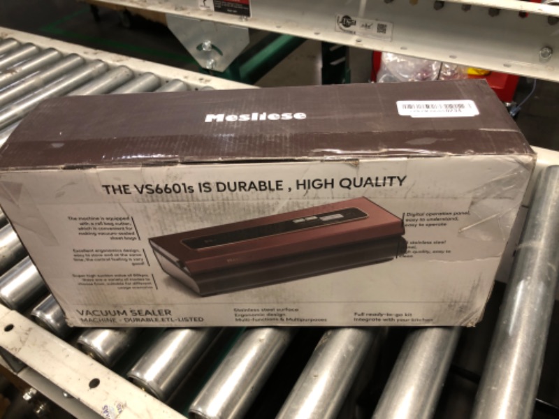 Photo 1 of Mesliese Vacuum Sealer Machine 90Kpa 6-in-1 Compact Food Vacuum Sealing Preservation System with Cutter | 2 Bag Rolls | 5 Pre-cut Bags | Dry&Moist Modes | ETL Listed (Dark Gray)