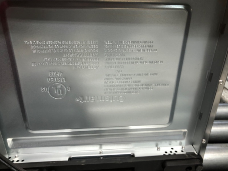 Photo 5 of ***USED - POWERS ON - UNABLE TO TEST FURTHER - SEE PICTURES - LIKELY MISSING PARTS***
Cuisinart TOA-26 Compact Airfryer Toaster Oven, 1800-Watt Motor with 6-in-1 Functions and Wide Temperature Range, Air Fryer, Stainless Steel