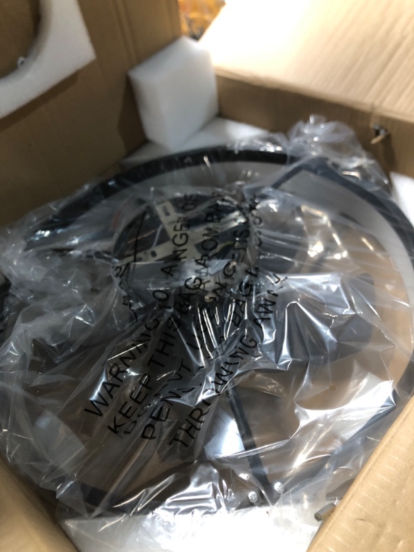 Photo 1 of VOLISUN Low Profile Ceiling Fans with Lights and Remote, Fandelier Ceiling Fan Flush Mount, 3000K-6500K Smart Bladeless LED Fan Light, Black Modern Ceiling Fans with Lights for Bedroom