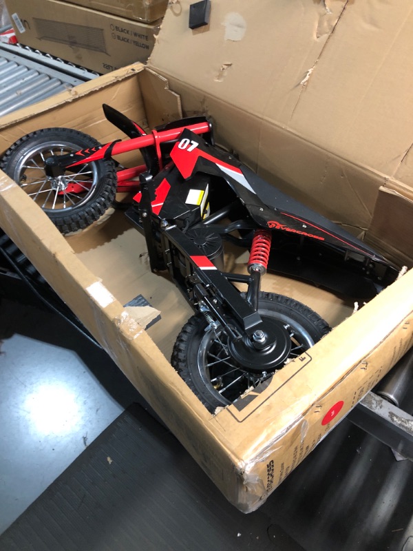 Photo 3 of ***USED - MISSING HANDLEBAR HARDWARE AND POWER CORD - OTHER PARTS LIKELY MISSING AS WELL - UNABLE TO TEST***
EVERCROSS EV12M Electric Dirt Bike,300W Electric Motorcycle,15.5MPH & 9.3 Miles Long-Range,3-Speed Modes Motorcycle