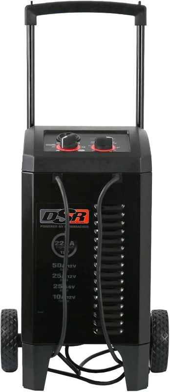 Photo 1 of ***USED - DOESN'T POWER ON - SEE COMMENTS***
Schumacher Electric DSR139 6/12V Manual Wheel Charger, Car Battery Charger + Jump Starter - 6v + 12v Battery Charger - 225/50/25/10 Amp - Heavy Duty, Professional Grade Engine Starter