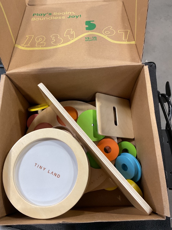Photo 1 of Tiny Land®? Montessori Toy Set for Baby 13-15 Months Explorer Play Kit - 7-in-1 Baby Drum, Carrot Harvesting and Coin Boxes, Stacking and Color Matching Plate, Size Matching Puzzle, Color Board Book
