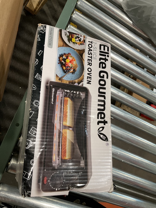 Photo 1 of Elite Gourmet ETO236 Personal Compact 2 Slice Countertop Toaster Oven with 15 Minute Timer & Adjustable Temperature, Bake, Broil, & Toast, Black