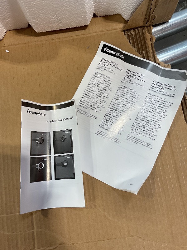 Photo 2 of *MISSING KEY* SentrySafe Waterproof and Fireproof Alloy Steel Digital Safe Box for Home with Code Button Keypad, 1.23 Cubic Feet, 17.8 x 16.3 x 19.3 Inches (exterior), SFW123GDC * missing key* damaged