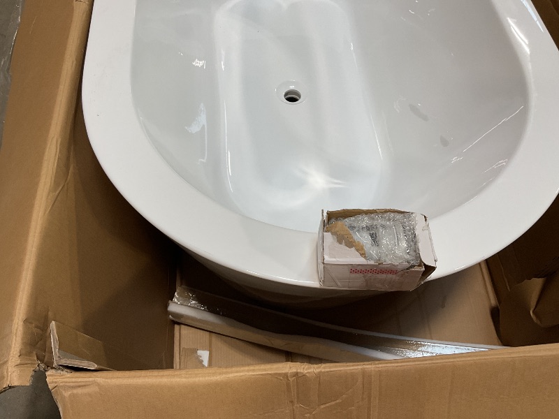 Photo 1 of 61" Freestanding Bathtubs, Acrylic Soaking Tubs for Adult, Integrated Overflow and Drain, cUPC Certified, Glossy White