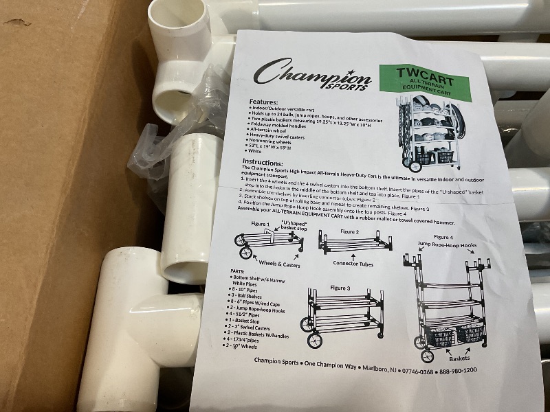 Photo 4 of *MISSING PARTSA* Champion Sports High Impact All-Terrain Heavy-Duty Cart, White, 53" x 19" x 59", White