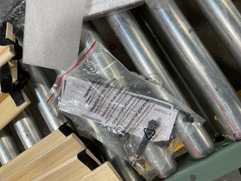 Photo 1 of ZINUS Metal Box Spring with Wood Slats, 4 Inch Mattress Foundation, Sturdy Steel Structure, Easy Assembly, Twin This item may have been assembled once as the hardware is out of its original pack and in a Ziploc bag, but it does look like it’s in good cond