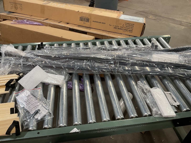 Photo 1 of ZINUS Metal Box Spring with Wood Slats, 4 Inch Mattress Foundation, Sturdy Steel Structure, Easy Assembly, Twin This item may have been assembled once as the hardware is out of its original pack and in a Ziploc bag, but it does look like it’s in good cond