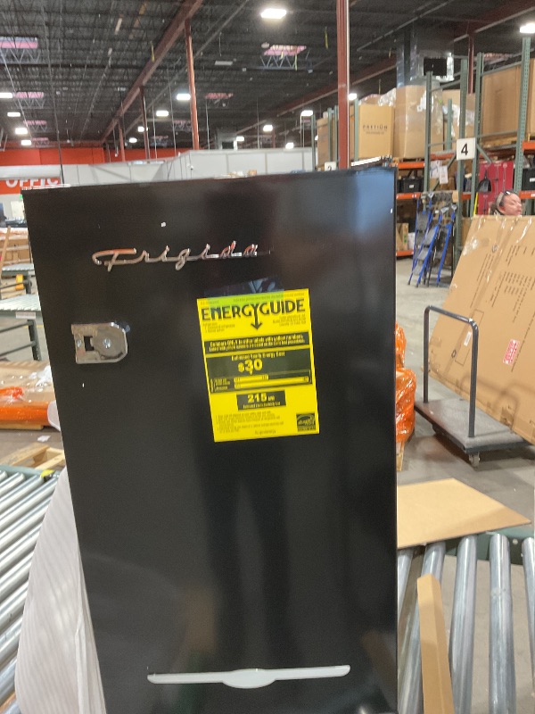 Photo 1 of FRIGIDAIRE EFR376-BLACK 3.1 Cu Ft Black Retro Bar Fridge with Side Bottle Opener