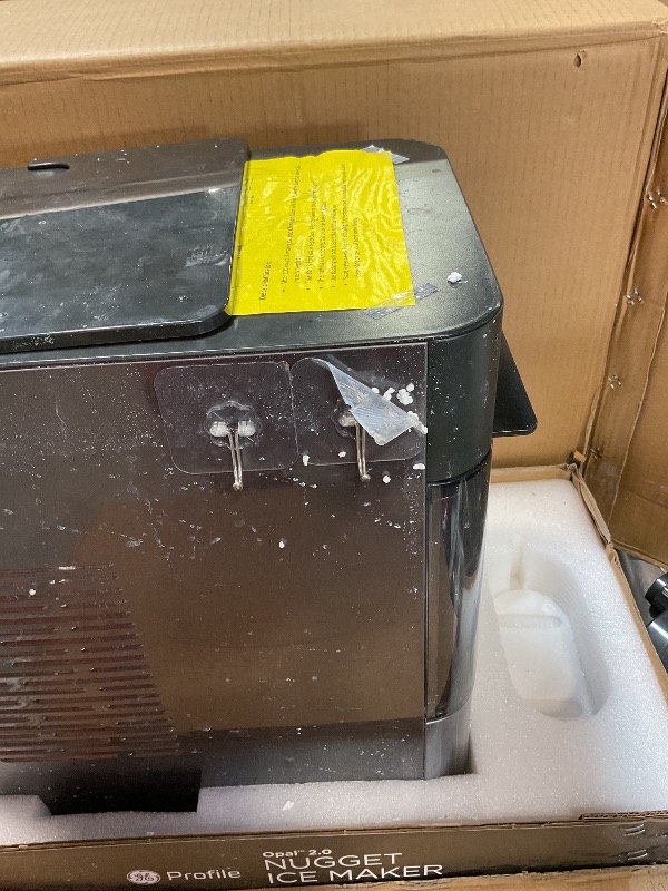 Photo 1 of GE Profile Opal 2.0 with 0.75 Gallon Tank, Chewable Crunchable Countertop Nugget Ice Maker, Scoop included, 38 lbs in 24 hours, Pellet Ice Machine with WiFi & Smart Connected, Black Stainless Steel