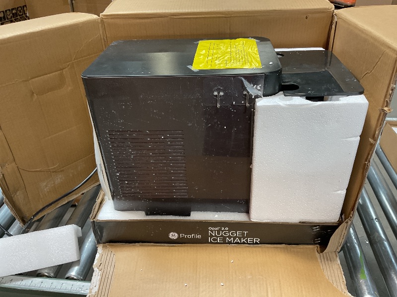 Photo 1 of GE Profile Opal 2.0 with 0.75 Gallon Tank, Chewable Crunchable Countertop Nugget Ice Maker, Scoop included, 38 lbs in 24 hours, Pellet Ice Machine with WiFi & Smart Connected, Black Stainless Steel