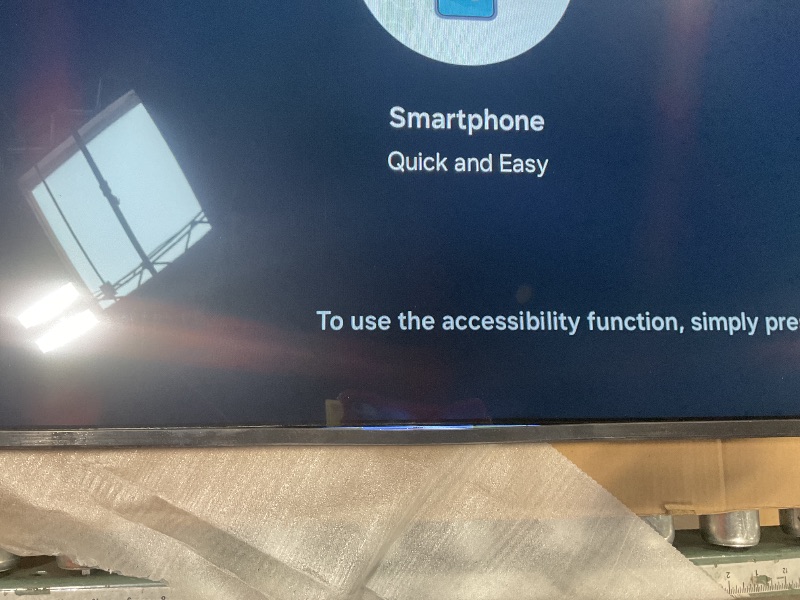 Photo 1 of SAMSUNG 65-Inch Class Crystal UHD 4K DU7200 Series HDR Smart TV w/Object Tracking Sound Lite, PurColor, Motion Xcelerator, Mega Contrast, Q-Symphony (UN65DU7200, 2024 Model) *MINOR DAMAGE - BOTTOM OF SCREEN/PANEL - POWERS ON/FUNCTIONAL - SEE PICS*