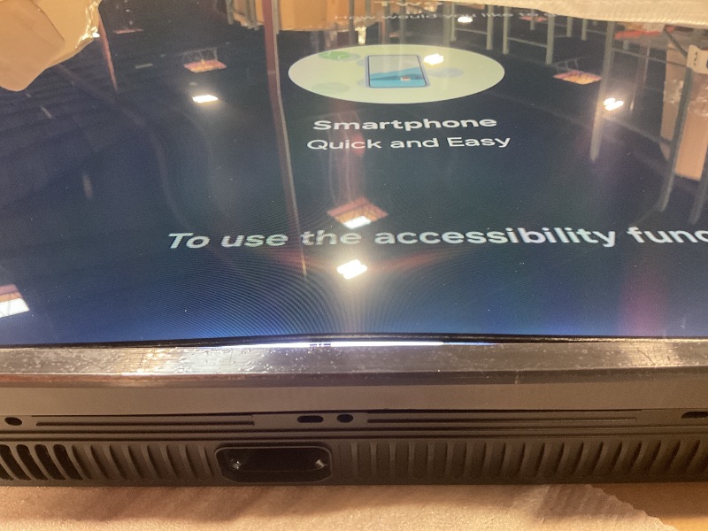 Photo 1 of SAMSUNG 65-Inch Class Crystal UHD 4K DU7200 Series HDR Smart TV w/Object Tracking Sound Lite, PurColor, Motion Xcelerator, Mega Contrast, Q-Symphony (UN65DU7200, 2024 Model) *MINOR DAMAGE - BOTTOM OF SCREEN/PANEL - POWERS ON/FUNCTIONAL - SEE PICS*