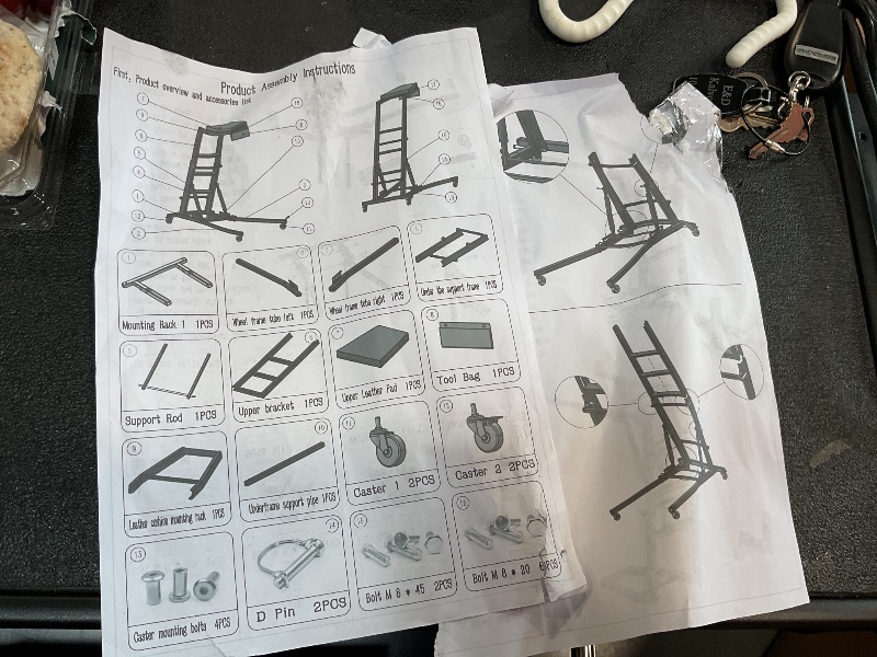 Photo 1 of Ladder on wheels with cushioned mat on top, instructions included. 