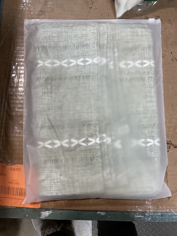 Photo 1 of **TABLE RUNNER ONLY** Gandeer 6 Sets Round Woven Boho Placemats, Long Sage Green Table Runner, Cotton Linen Placemats, Farmhouse Macrame Embroidered Striped Table Runner for Tables Christmas Wedding Party Decor (Classic)