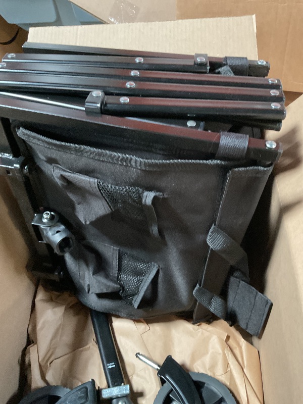 Photo 1 of *** FOR PARTS ONLY / MISSING ASSEMBLY PIECES*** Hikemoon 34'' Extra Long Collapsible Wagons Carts Foldable, 360LBS Heavy Duty Folding Beach Wagon Cart with Wheels, Portable Utility Outdoor Wagon for Grocery, Shopping, Garden, Sports, Camping, Black