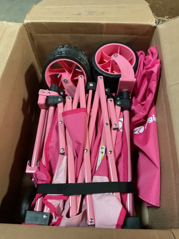 Photo 1 of ***FOR PARTS ONLY/ DAMAGED & NON-FUNCTIONAL*** Sekey 220L Wagons Carts Foldable with Big All-Terrian Beach Wheels, Collapsible Heavy DutyWagon with Cup Holders, Extra Large Folding Wagon,Foldable Wagon for Camping, Garden, Sports.Pink