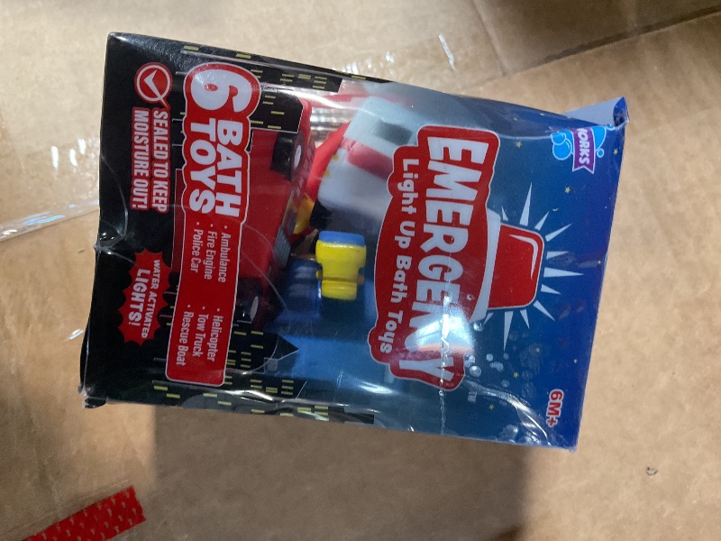 Photo 1 of **FOR PARTS *** Tub Works® Emergency™ Cars Light Up Bath Toys, 6 Pack | Water-Activated Light Up Toys Flash & Change Color | Soft, Squeezable Baby & Toddler Bath Toys | Sensory Toys with Bath Lights for Kids Bath