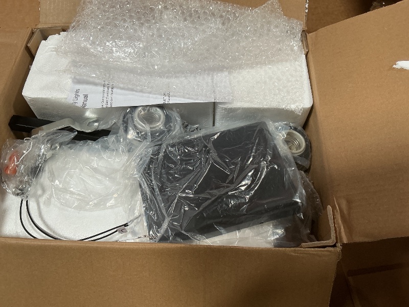 Photo 1 of ** RECOMENDED FOR PARTS/ 2 LIGHRS WON'T FASTEN *** Unicozin Modern Bathroom Light Fixtures, 5 Light Vanity Lights Over Mirror, Black Wall Lamp with Clear Glass for Living Room Cabinet Bedroom Porch
