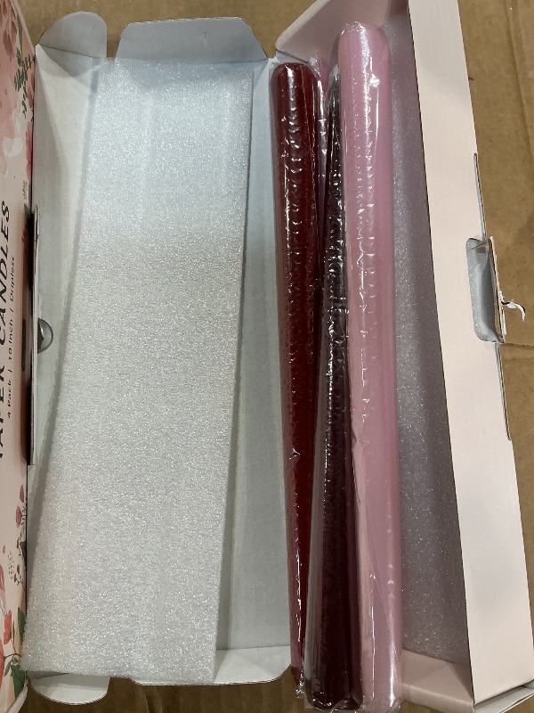 Photo 1 of 10 Inch Gradient-red Taper Candles, 4 Packs Unscented Candlesticks for Dinner, Wedding, Valentine’s Day and Home Decoration, Dripless and Smokeless, 8-10 Hours Burn